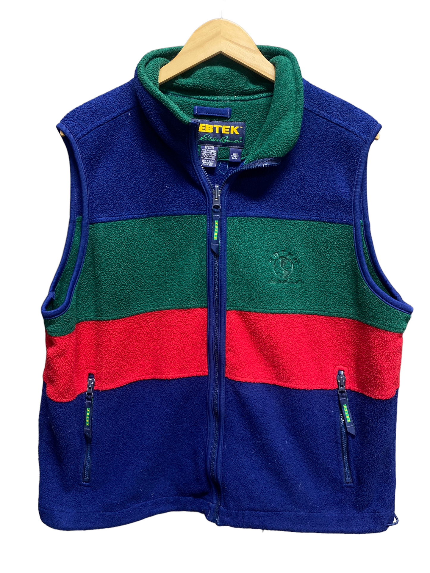 Vintage Eddie Bauer EBTEK Color Block Fleece Vest Size Medium