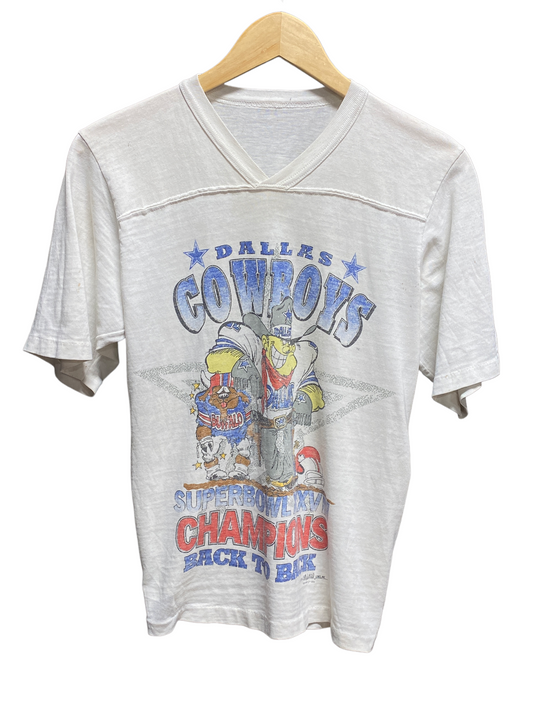 Vintage Dallas Cowboys 1994 Superbowl Graphic V Neck Shirt Size Small