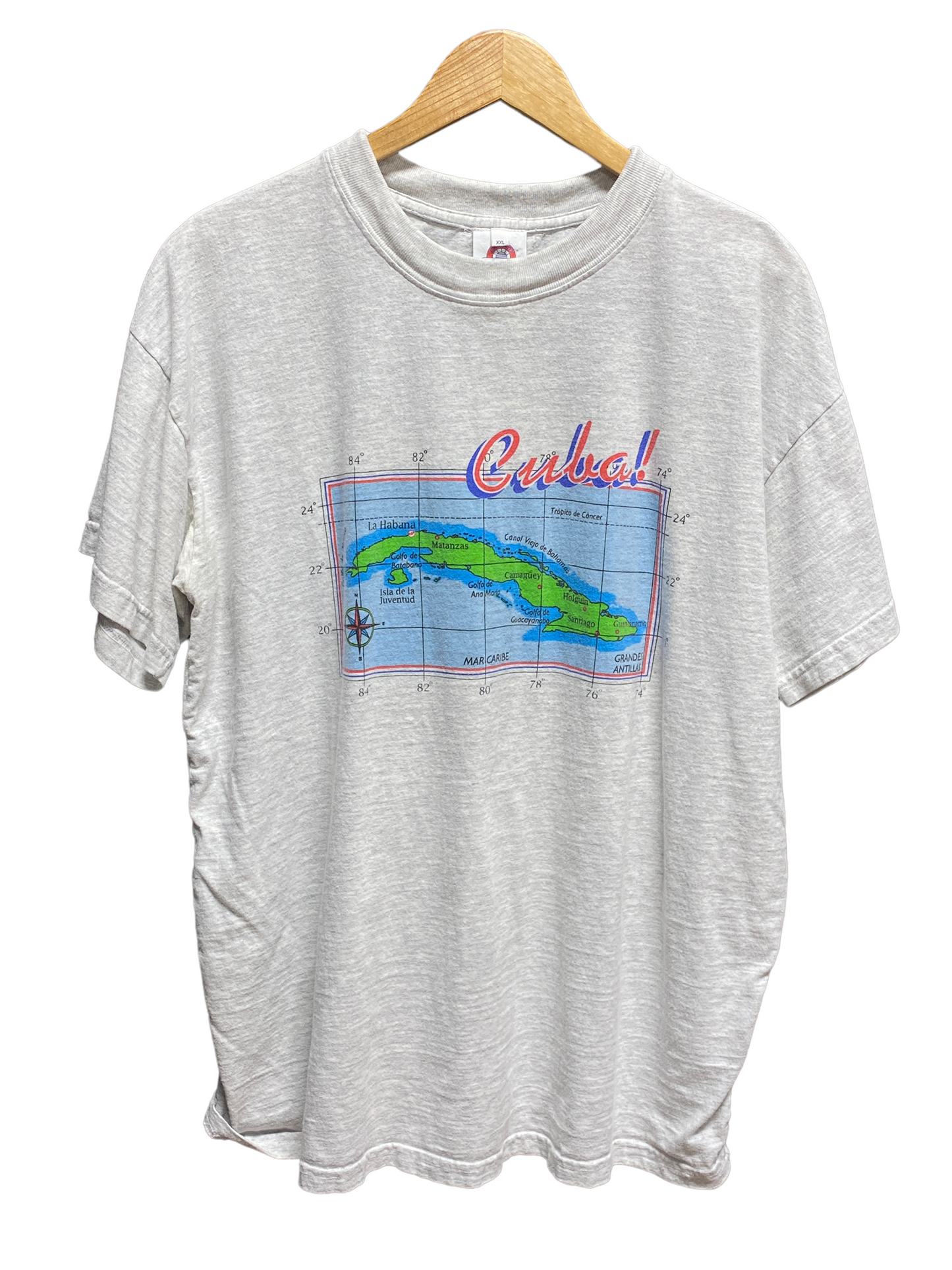 Vintage Cuba Map Graphic Tee Size XL