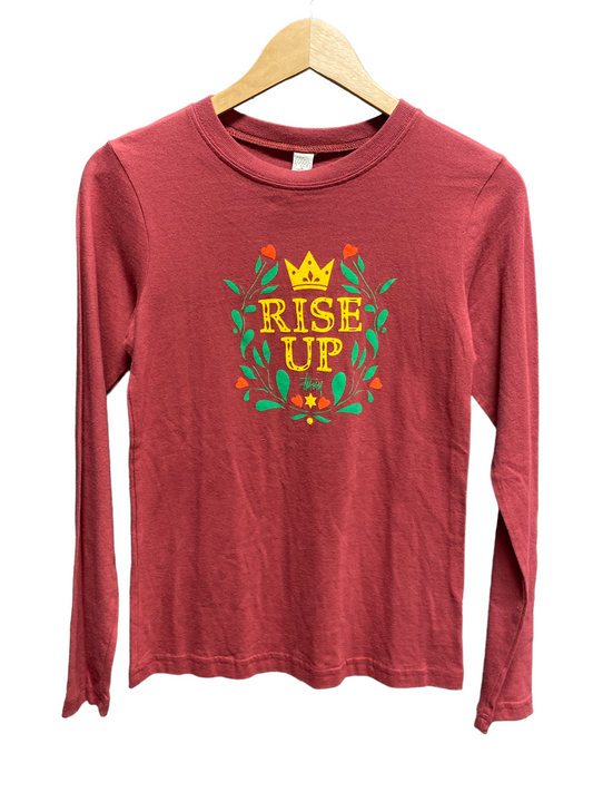 Stussy Women's Rise Up Long Sleeve Graphic Shirt Size Medium