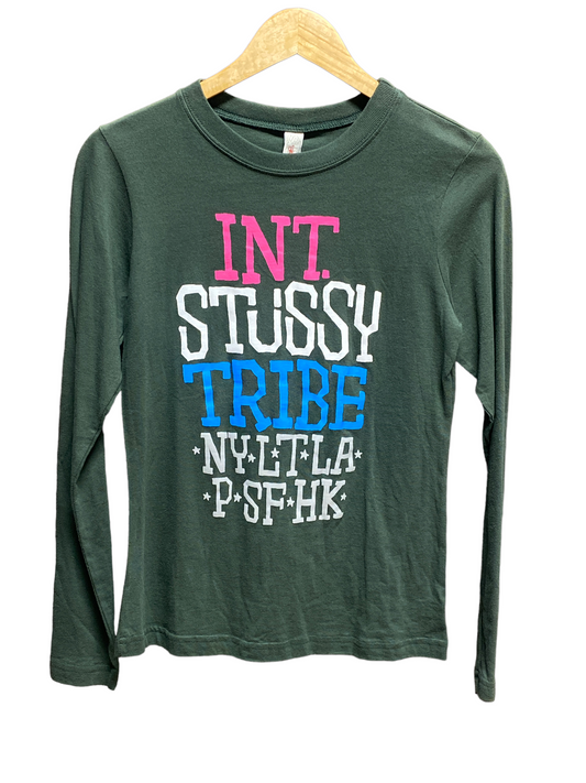 Stussy Women's International Tribe Long Sleeve Graphic Shirt Size Medium