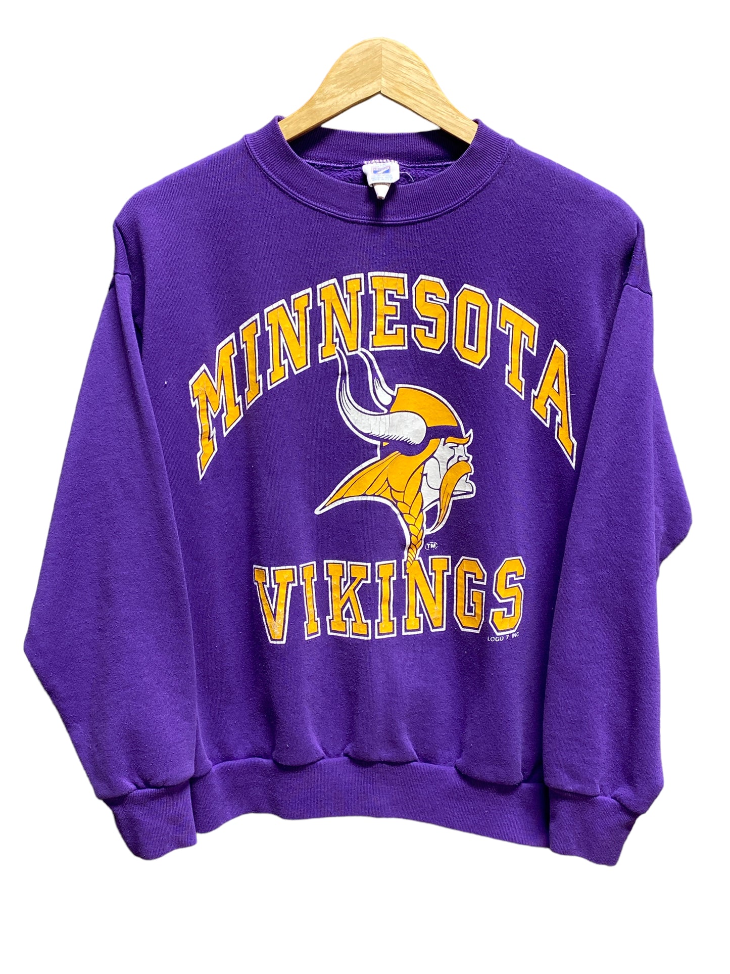 Vintage 90's Logo 7 Minnesota Vikings Crewneck Size Large (Youth)