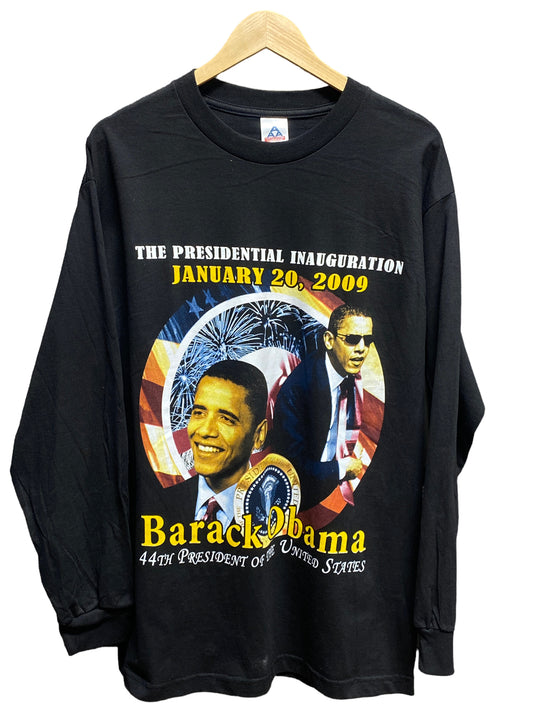 2009 Barack Obama 44th President Inaugural Graphic Long Sleeve Size Large