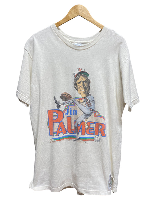 Vintage 1990 Salem Jim Palmer Big Head Baseball Tee Size XL