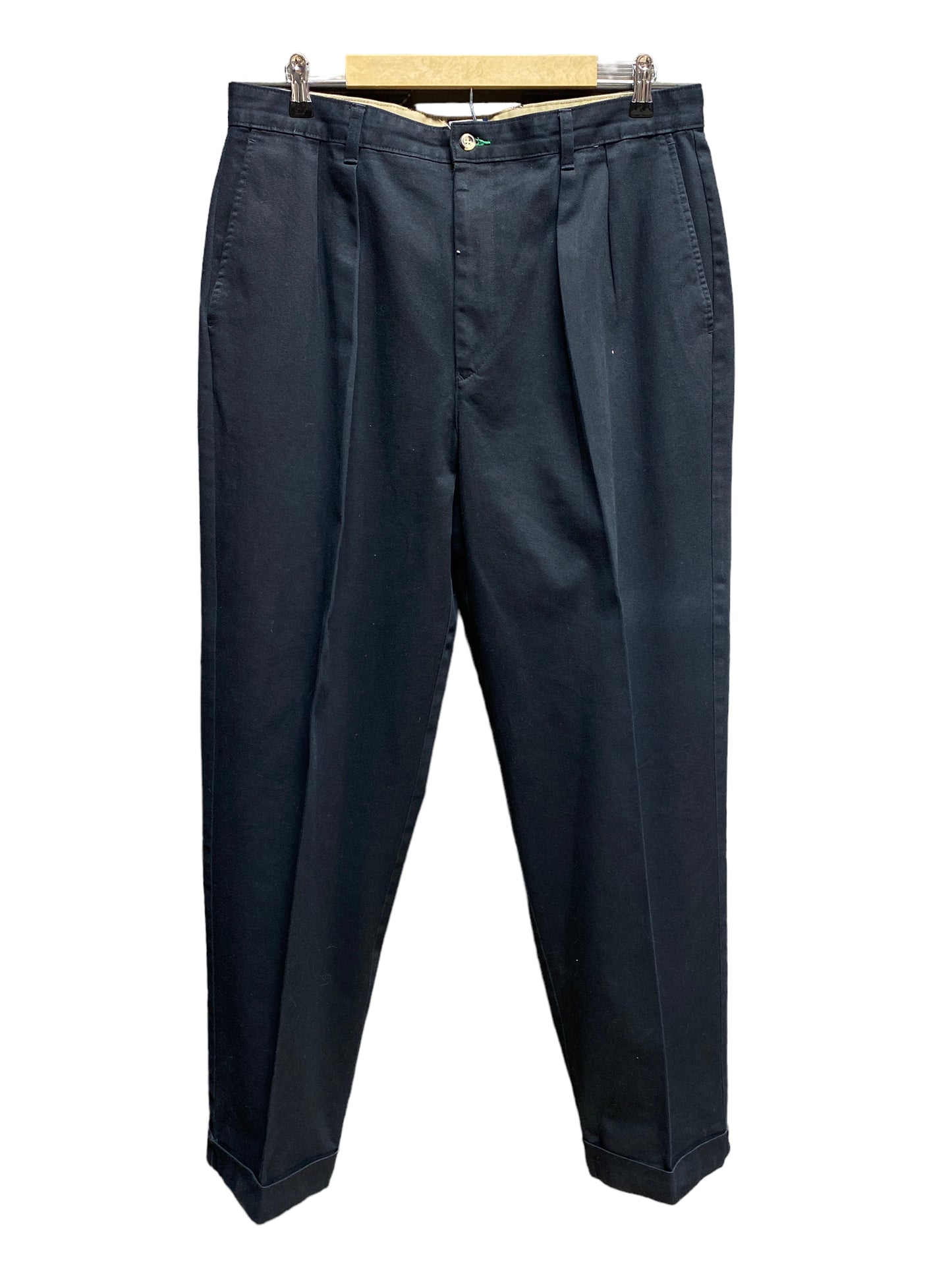 Vintage Tommy Hilfiger Pleated Slacks Black Trousers Size 38x36