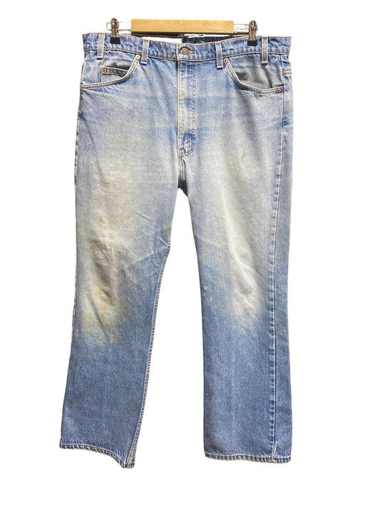 Vintage Levi Made in USA Orange Tab 517 Light Wash Denim Jeans Size 36x30