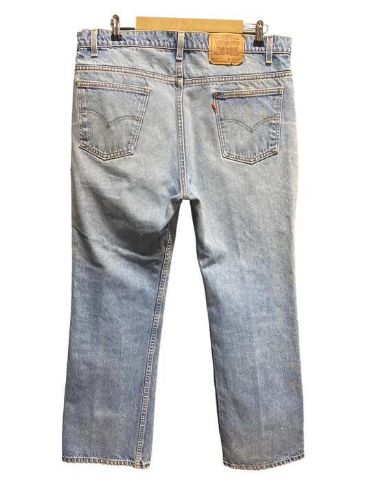 Vintage Levi Made in USA Orange Tab 517 Light Wash Denim Jeans Size 36x30