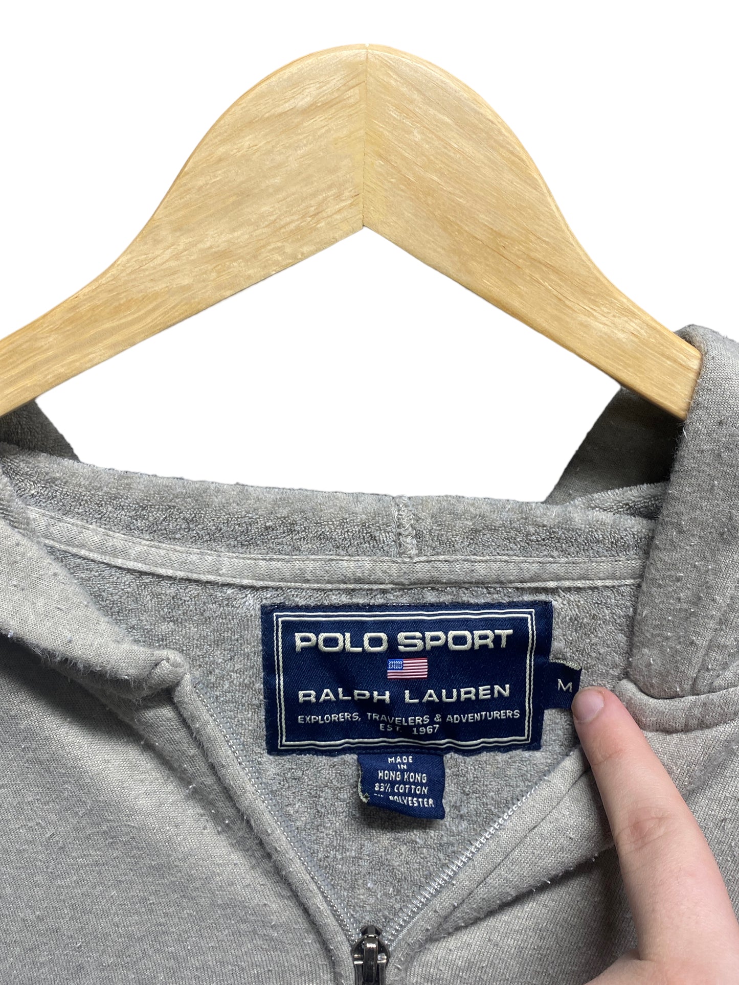 Vintage 90's Polo Sport Full Zip Hoodie Size Medium