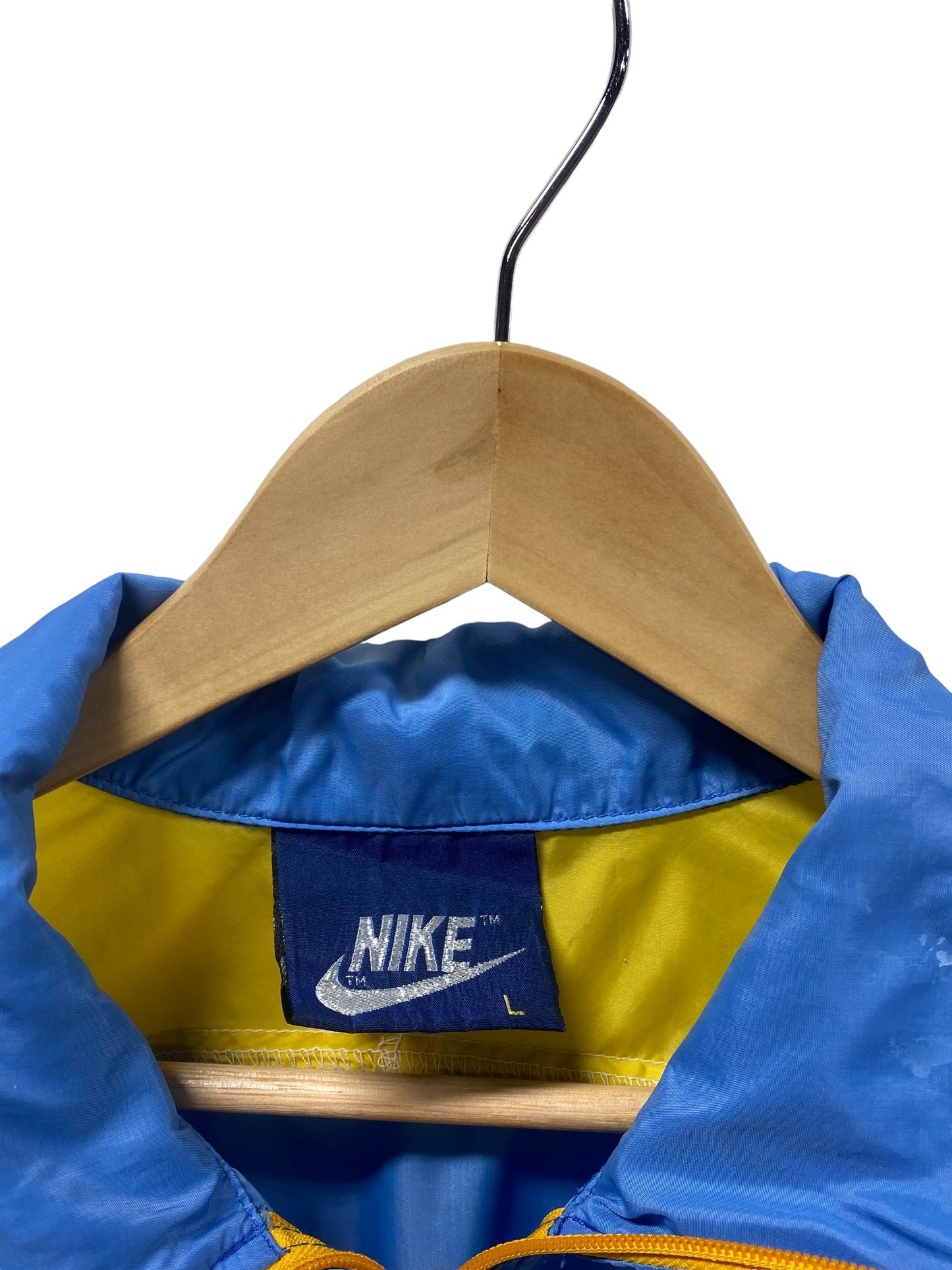Vintage 80's Nike Windbreaker Blue/Yellow Size Large