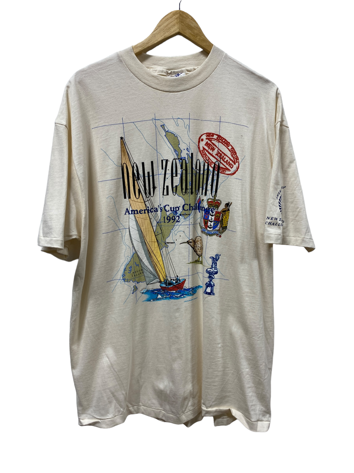 Vintage 1992 New Zealand America Cup Sailing Tee Size XL