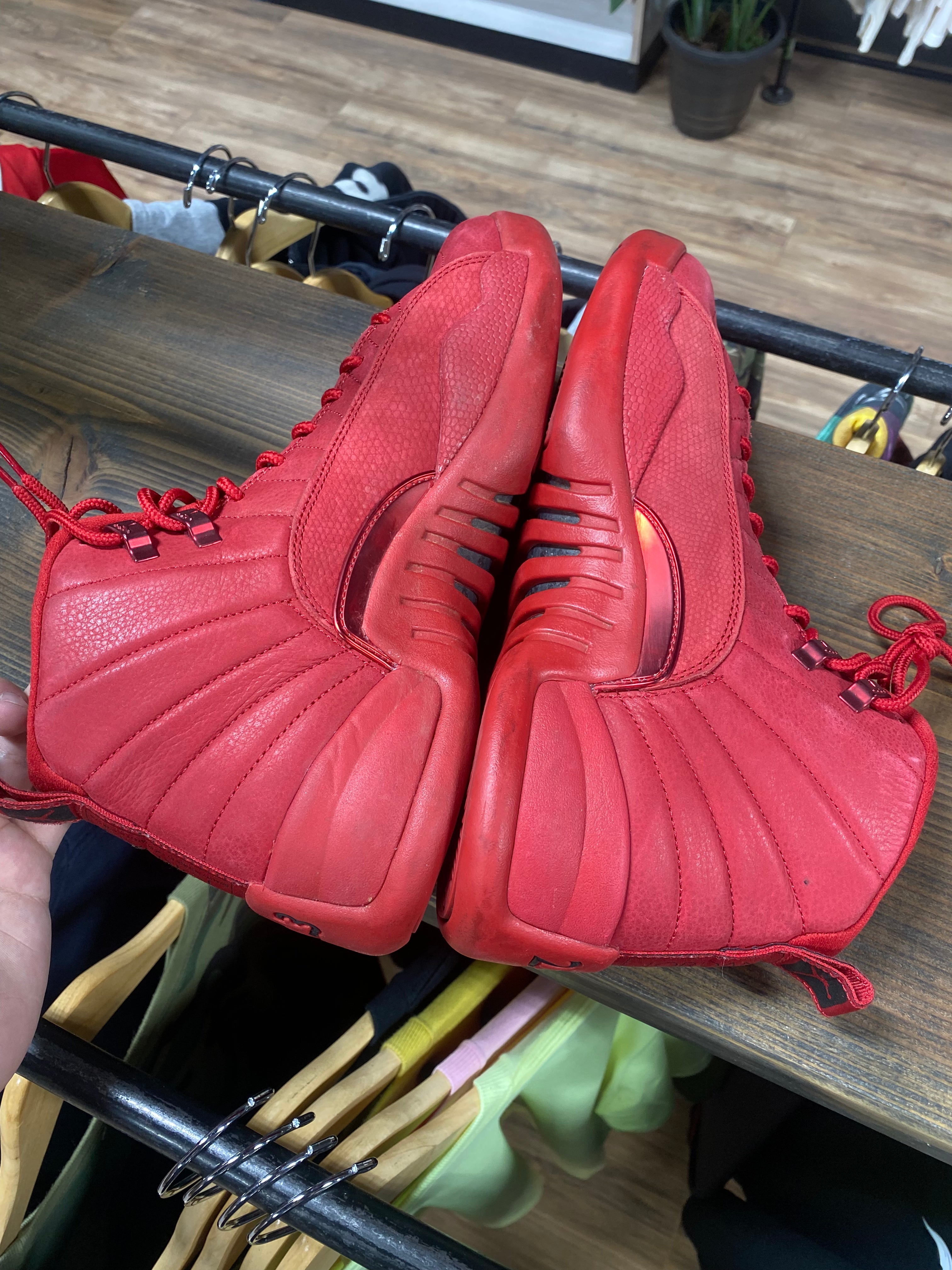 Jordan 12 suede red best sale