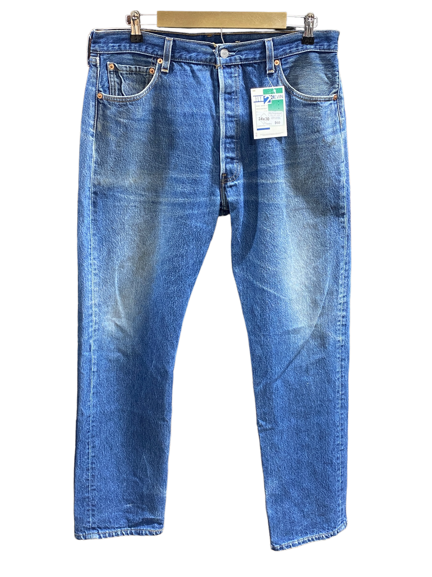 Vintage Levi 501XX Made in USA Medium Wash Denim Jeans Size 34x30