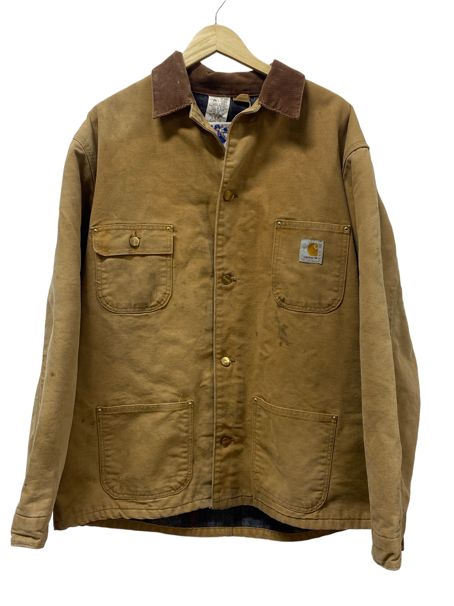 Vintage Carhartt Beige Chore Jacket Union Made Size XL