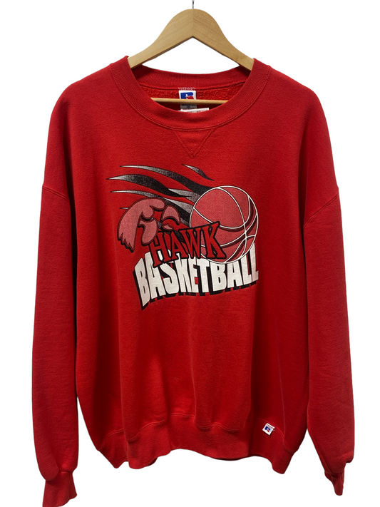 Vintage Russell Athletics Hawk Basketball Crewneck Sweater Size XXL