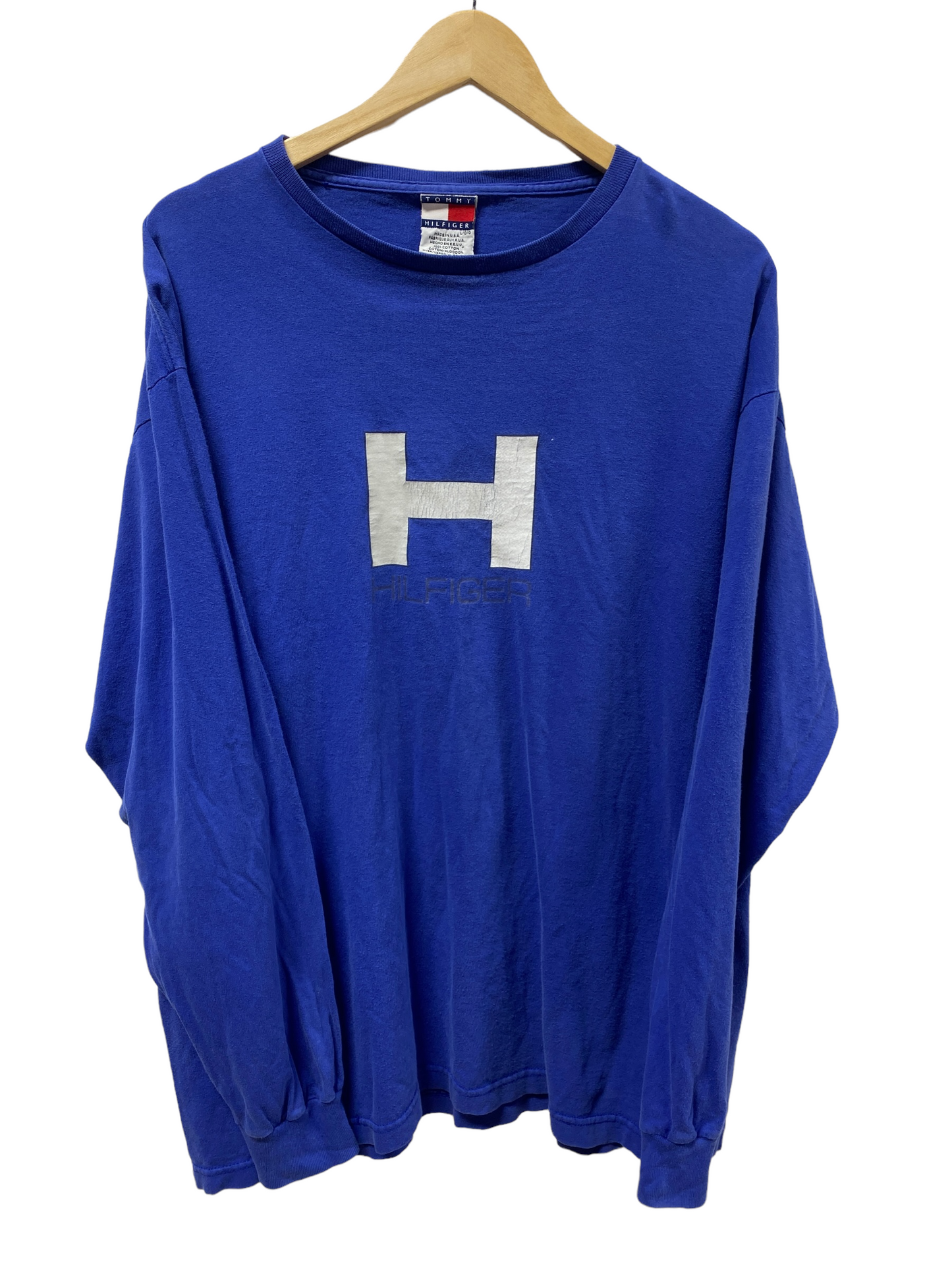 Vintage 90's Tomy Hilfiger Big H Long Sleeve Shirt Size Large