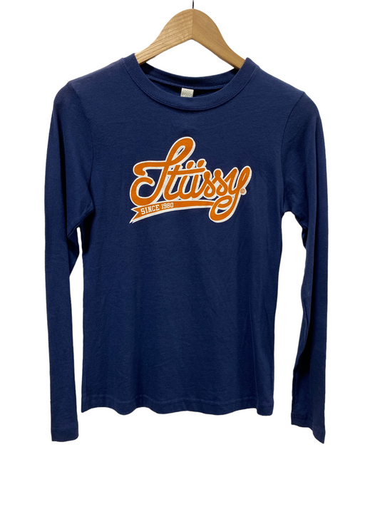 Stussy Script Spellout Long Sleeve Shirt Size Medium (Womens)