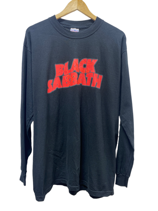 2001 Black Sabbath Long Sleeve Spellout Band Shirt Size XL